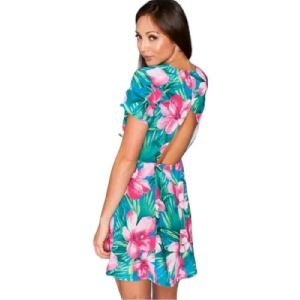 Floral Blue and Pink Dress